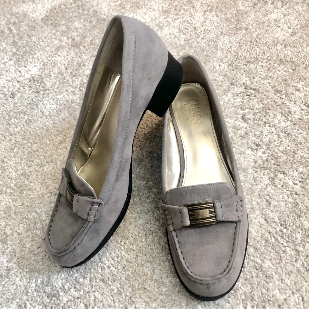Anne Klein Gray Suede Loafers